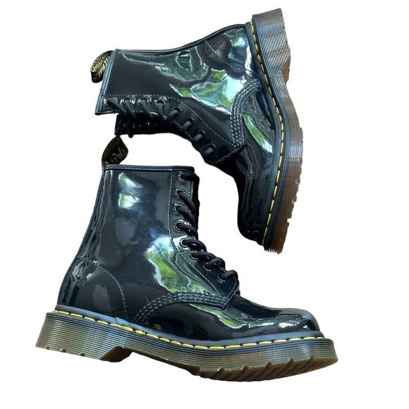 Dr. Martens Women’s 1460 8 Eye Patent Lamper Boots Size 5 Black 11821 Docs x12 - Picture 5 of 8